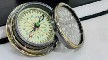Brújula direccional náutica de latón con tapa – patrón de diseño miniatura 3