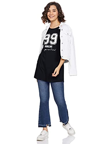 Image of Amazon Brand - Symbol Women's Cotton Stretch Half Sleeve Round Neck Regular Fit T-Shirt (Tunic Length)