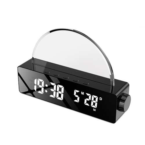 Widybord - Lámpara de amanecer, reloj despertador, simulador de amanecer, lámpara solar de noche, luces cambiantes de color para dormitorio, negro, fácil de instalar, fácil de usar