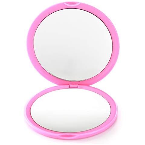 Miss Sweet Compact Mirror with Magnification Pocket Mirror,True image& 10X magnification (Rose) Cover