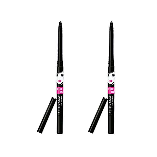 Elle 18 Kajal Pencil Love Combo - Black (Pack Of 2) Matte Finish
