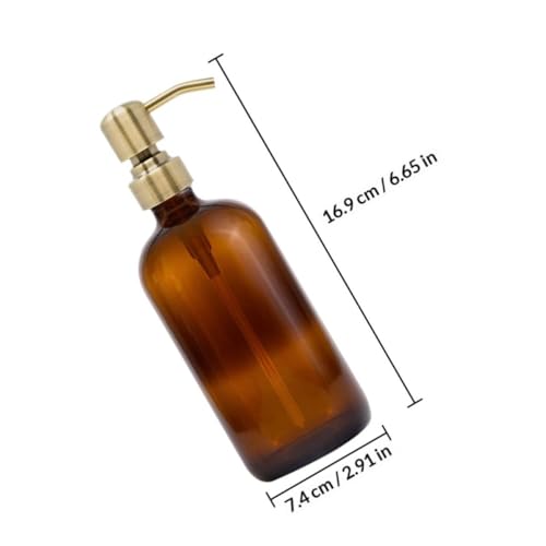 Botellas de vidrio de 500ml con bomba dosificadora resistente para champú 3