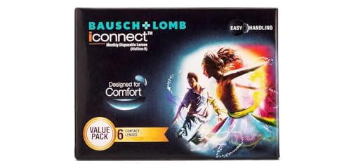 Bausch & Lomb Iconnect Contact Lens – Spherical | Monthly Disposable | Hydrogel Material | (-2.5, Pack of 6)