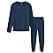 MoFiz Pijama Niños Suave Conjunto de Dos Piezas Camiseta y Pantalones con Bolsillos Infantil Ropa de Dormir Otoño Invierno Puro Azul L(152-164)