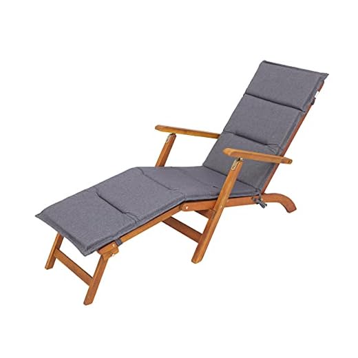 Dynor för däckstol, solstol, trädgårdsbänk, stoppningsdyna för solstol, relaxsoffa, produktmått: 182 x 42 x 4 cm, marinblå