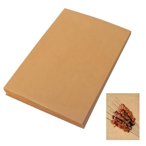 MQODLFP - Hojas de cocción antiadherentes de papel sulfurizado (100 piezas, papel sulfurizado, precortado para cestas de alimentos, forros de pan para freidora de aire