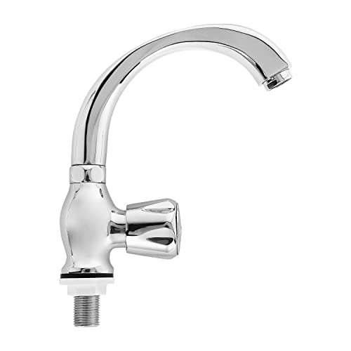Image of Hindware F330034CP Contessa Plus Sink Tap with Casted Swinging Spout (Deck Mounted), Brass with Chrome Finish