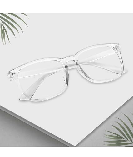 Image of Blue Light Blocking Computer Glasses for Men & Women, Square TR90 Lightweight Eyeglasses Frame, Anti Eye Strain UV Protection, Clear Lens for Gaming Office Reading