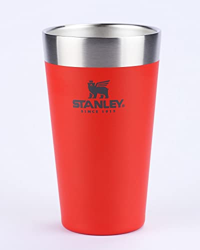 Stanley - Copo de cerveja isolado, copo empilhável Stay Chill de 473 ml, para bebidas quentes ou frias, Flame-Red