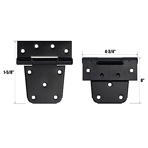 Home Master Hardware 3-1/2 Inch Heavy Duty T Hinge Gate Hinges Steel Black Finish With Screws 6-Pack (Black) #TOP5