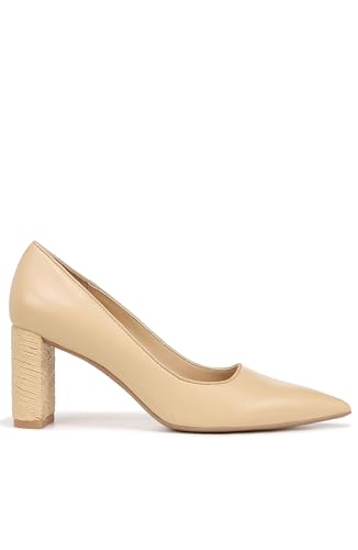 Franco Sarto Womens Giovanna Pointed Toe Pumps Beige Leather 9 M - image 3