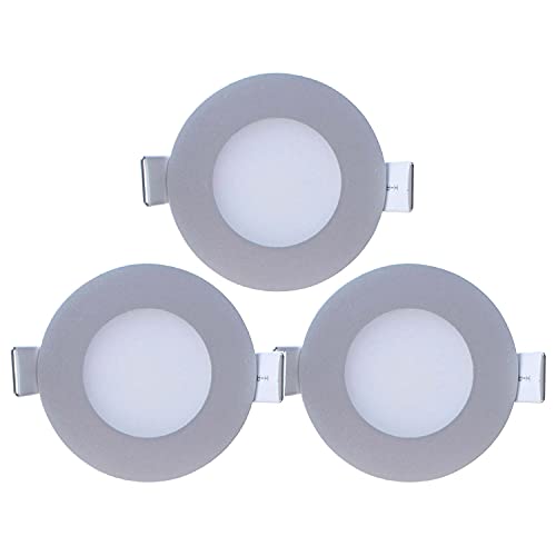 Pack 3 Mini Downlight LED Ultraslim Empotrable Redondo 4W 300lm Ø7cm 4000K Aluminio 7hSevenOn