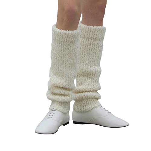 Image of UNDERCONTROL Fall Winter Boucle Wool Mixed Soft Long Knitted Warm Fluffy Warmer Long Boots Footless Loose High Socks Korea