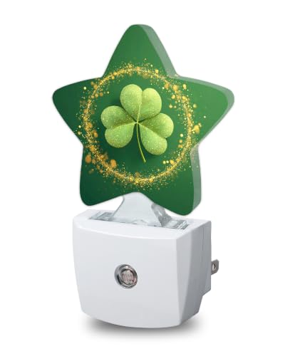 Image of Clover Plug in Star Night Light, Night Light with Sensor for Kids Nursery Bedroom, Decorative Soft Glow Lamp for Hallway Bathroom, Energy Saving