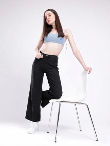Image of Women's High Waist Denim Jeans | Straight, Relaxed, Wide Leg & Baggy Fit | High Rise Loose Oversized Denim Pants for Women | Comfortable Casual Everyday Wear | Oversized Woman baggys
