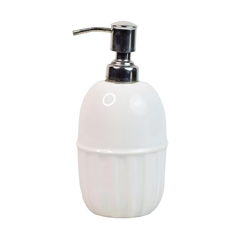 Image of Ceramic Bathroom Accessories Set for Utility and Bathroom Decor | Liquid Soap Dispenser, soap Tray, Toothbrush Holder (Exclusive Bathroom Set) (White)
