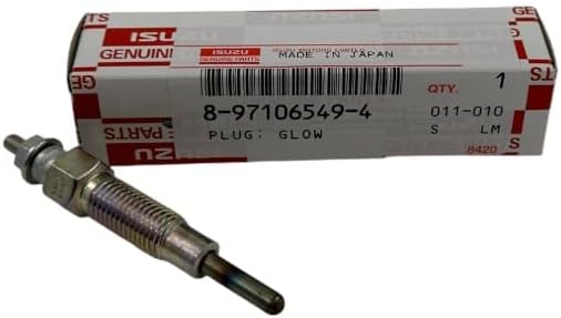 Genuine Isuzu 8-9710-6549-4 Glow Plug for 3LA1, 3LB1, 3LD1, 3LD2, 4LB1, and 4LC1 Series Engines