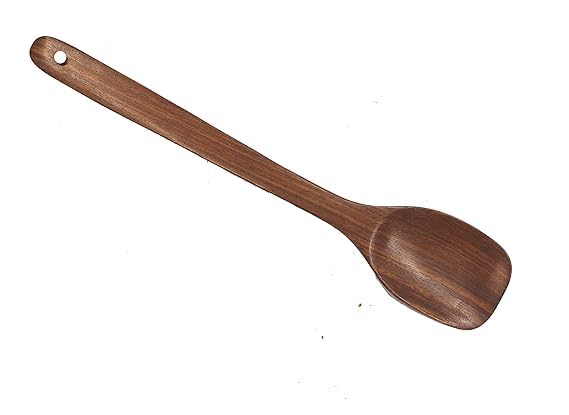 Image of Wooden Kitchen Utensil Set, Brown Walnut Wood, 4-Piece Cooking Spoons and Spatula Collection, Traditional Style
