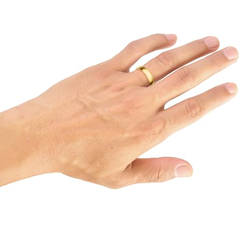 Brilliant Expressions 4MM Solid Gold Men's Wedding Band - Lightweight Wedding Ring for Men; 10K Yellow Gold Jewelry; Plain Mens Wedding Band; Comfortable Classic Gold Rings for Men, Size 10 by Brilliant Expressions - Image 5