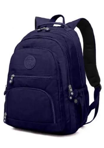 Mochila Bolsa Fofa Moderna Feminina Estilosa Colorida Elegante Academia Impermeável Estudante Escolar Faculdade Viagem Trabalho Treino Fashion Mochilas Para Notebook Linda Passeio Leve Grande (Azul)