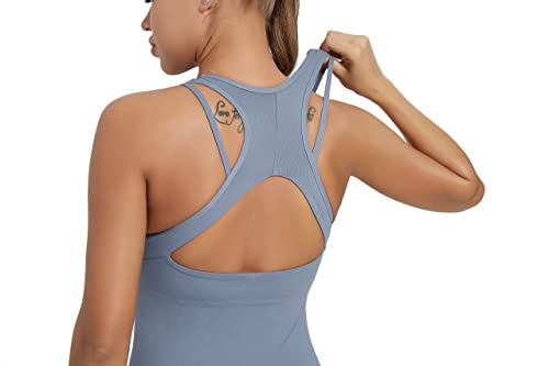 Image of RUNNING GIRL Tank Tops with Built in Bras,Workout Racerback Tank Tops for Women Athletic Yoga Top