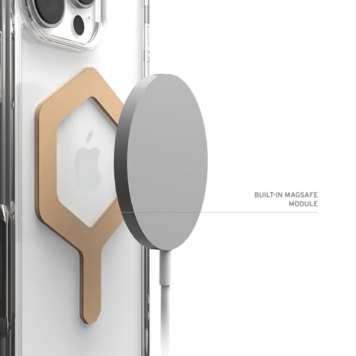 Image of URBAN ARMOR GEAR UAG Designed for iPhone 16 Pro Case 6.3 inch Plyo - Compatible with MagSafe Charging Rugged Slim Anti-Yellowing Transparent Clear Shockproof Military Grade Protective Cover, Ice /Gold