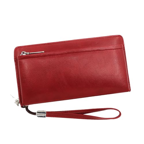 Women's Long Pull-up High Capacity Interlayer Large Money Slot Holder Clutch Bag(white-Dinosaur Doodle4)