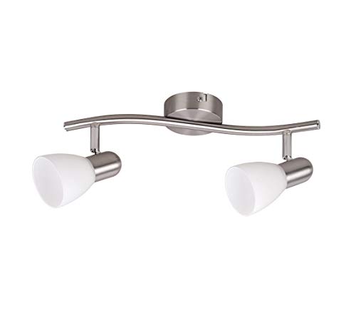 Rabalux Soma 6591 Faretto, colore: marrone anticato, Vetro Metallo, acciaio, 2 punti luce, E14