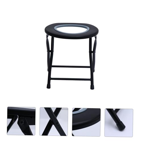 Tabouret de toilette design en acier inoxydable durable avec assise portable stable