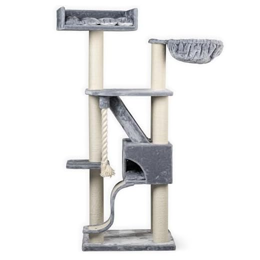 RHRQuality krabpaal voor grote katten Kilimandjaro de Luxe Light Grey met 12cm dikke sisalpalen