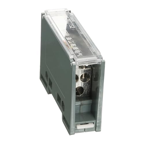 MECCANIXITY 1 in 3 Out Rail Terminal Blocks, 690V 150A Connectors Power Distribution Block Crimp Wiring Splitter with Flame-Retardant Housing for Power Distribution Cabinets 12-6AWG Gauge