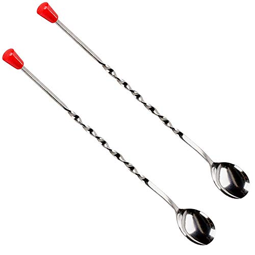 2 X Stainless Steel Cocktail Muddler Mixed Spoon Bar Tool Mixing Stir Drinks 12