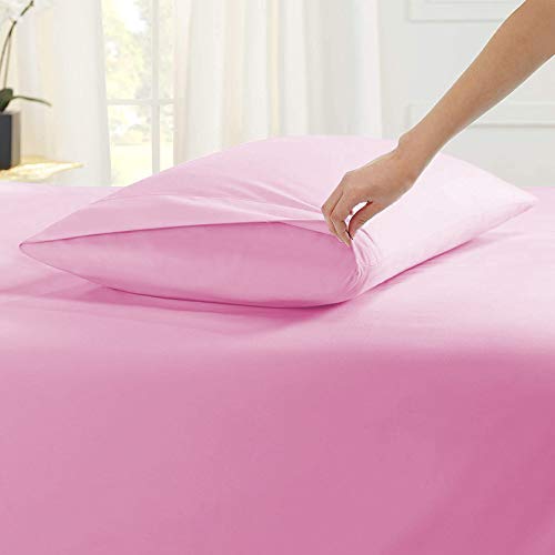 Image of YRM Bedding's Baby Pink 600-TC Oraganic Cotton 2 Piece Pillow Covers (17 inchx27 inch)