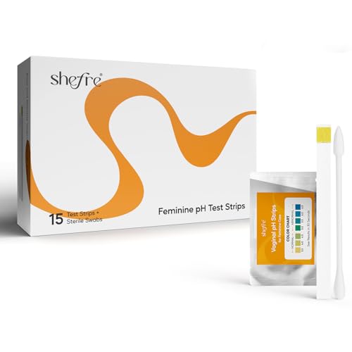 shefre Vaginal pH Test Strips – Feminine Intimate Health Monitoring pH Balance | Individually Sealed Strips with Sterilized Swabs | Accurate at-Home Yeast Infection & BV Test Kit, 15 Count