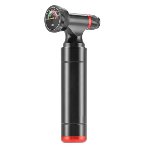 Samuliy Bomba de aire para bicicletas con manómetro | Bomba de mano versátil para bicicletas | Potente bomba de aire para neumáticos de bicicleta, bomba de aire de mano para bicicletas de montaña,