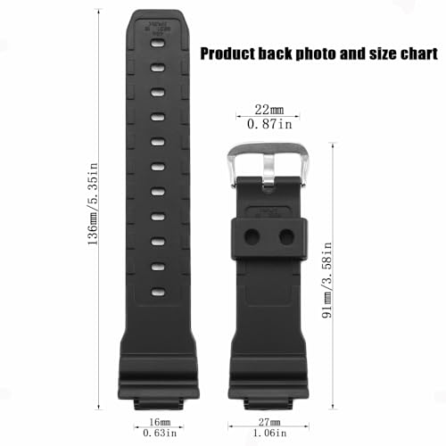 Bracelet en résine compatible Casio DW9052 souple et étanche