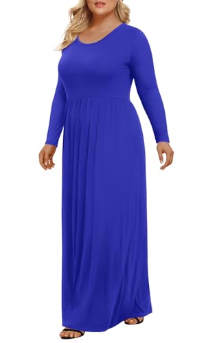 Image of LONGYUAN Women's Plus Size Maxi Dresses for Curvy Women Casual Long Dress XL-6XL