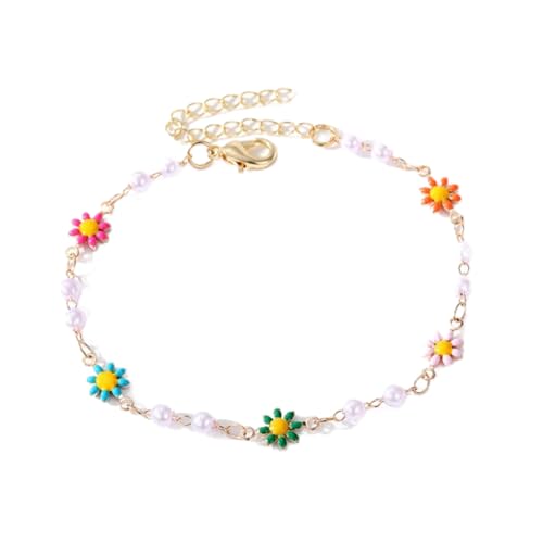 Œil porte-bonheur bijou de cheville fleur de soleil cadeau femme