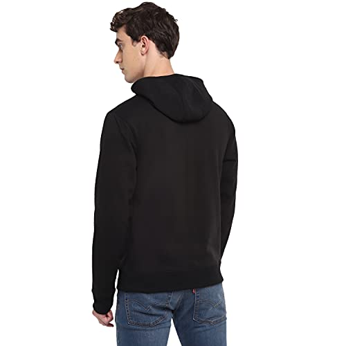 Image of Deniklo Men Polyester Fleece Printed Sweatshirt with Hoodie