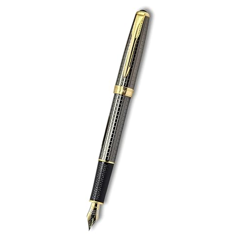 Image of Venti Fountain Pen - Metal Luxury Pen, Schmidt Nib (Medium), Best Pen Gift Set for Men & Women, Professional, Executive, Office, Nice Pens,Return Gift (F111-Grey)