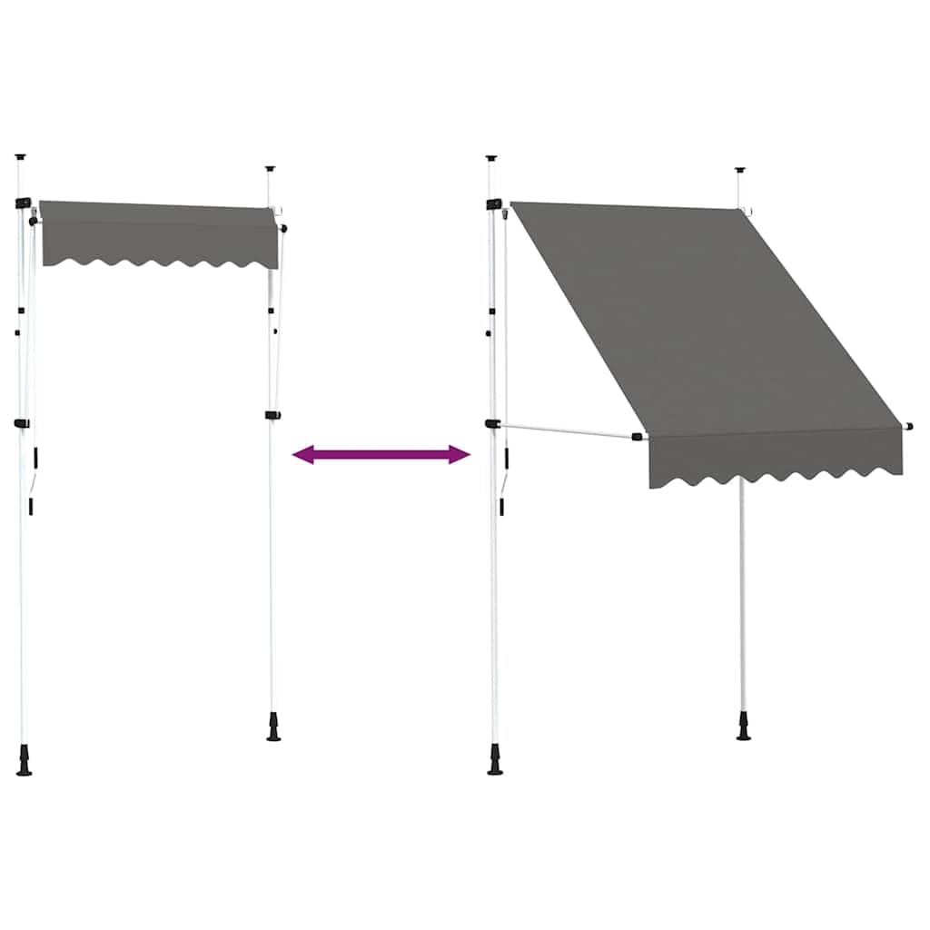 vidaXL Toldo Retráctil de Operación Manual Antracita 150 cm Techo Marquesina
