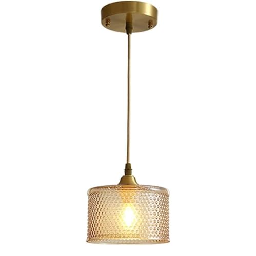 SXSKPP Lámpara Colgante Moderna y Creativa Cristal Dorado para Restaurante, Cocina y baño.