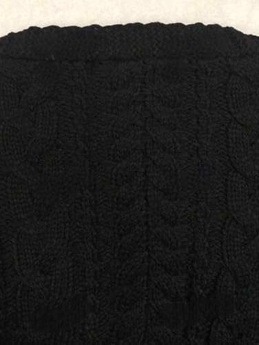 Image of ZAFUL Women's Tie Front Crop Cardigan Sweater V-Neck Lantern Sleeve Open Front Loose Casual Knitwear
