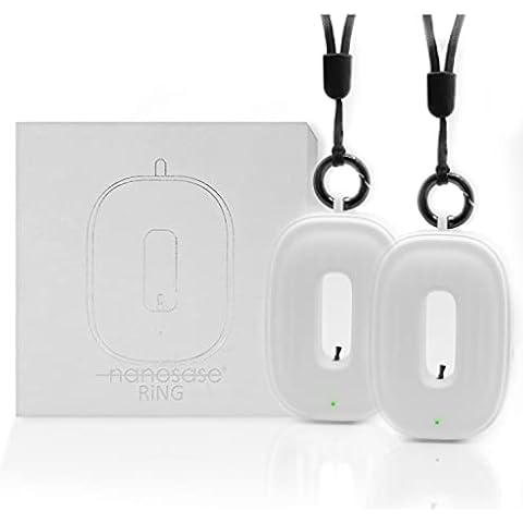 Nanosase ring personal air purifier necklace mini ionic wearable for Kids, Adults, healthy negative ion therapy, filterless mobile air ionizer by igozen. (White, 2 Pack) Cover