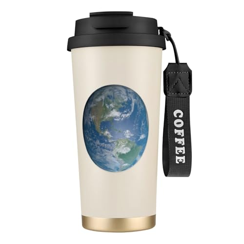 タンブラー アメリカ大陸が見える地球 マグボトル コーヒーカップ 水筒 保温 保冷 ウォーターボトル 蓋付き ストロー付き 直飲み おしゃれ プレゼント
