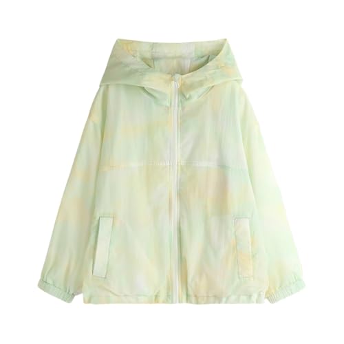 Kids UPF50+ Zip Up Hoodie Girls Quick Dry Light Sun Protective Athletic Jacket with Pockets