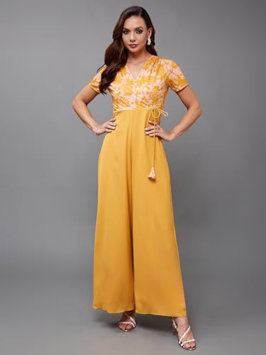 Image of Miss Chase Women's Self Design Cut-Out Georgette Jumpsuit