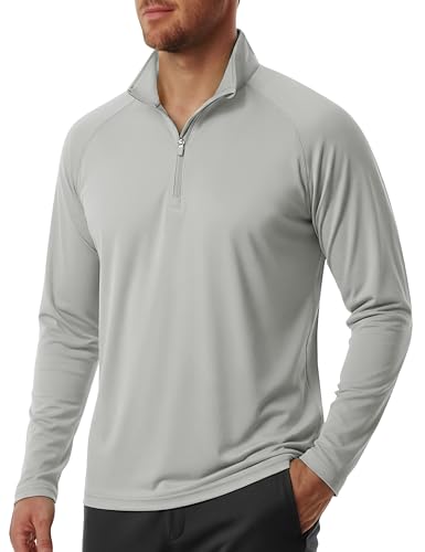 Men's Outdoor Hiking & Fishing Shirt - Sun Protective, Quarter Zip,...