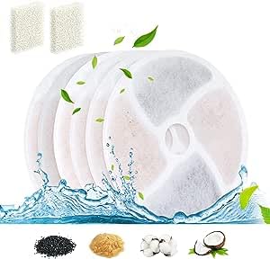 Meowant Filtri Ricambio per Fontana, Filtro Carboni Attivi Filtro Ricambio per Fontanelle Trinking Fontane Filtri Acqua (6 Pack) (Filtri),Filtro per Fontanella Gatti, per Fontanella per Gatti WF02