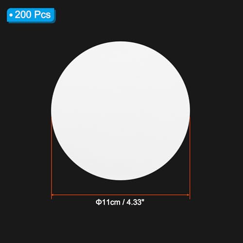 Image of PATIKIL 200Pcs 11cm Qualitative Filter Paper Circles, Fast Speed Round Laboratory Filter Paper Chemical Industrial Oil Testing Funnel Filter Paper